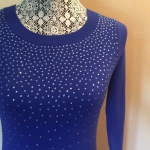 Express Women’s Blue Rhinestone Sweater (XS)